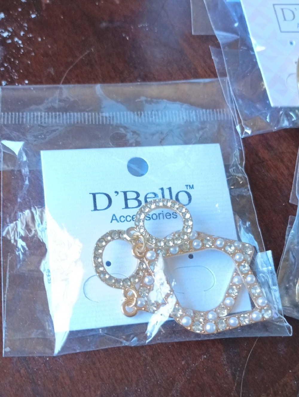 Gold Pearl Cluster Drop Earrings